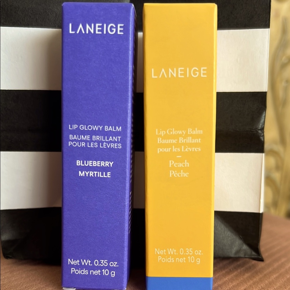 LANEIGE Lip Glowy Balm Duo - Blueberry and Peach